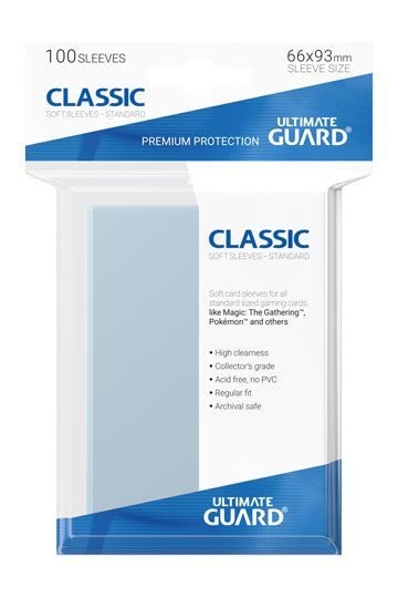 Fundas Ultimate Guard Classic Soft Sleeves Fundas de Cartas Tamaño Estándar Transparente