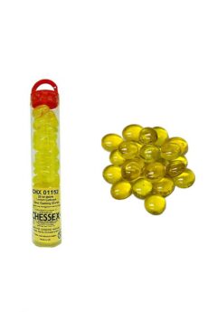 Chessex Gaming Glass Stones in Tube - Catseye Yellow (40)