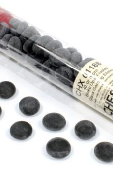 Chessex Gaming Glass Stones in Tube - Frosted Opal Black (40)
