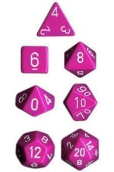 Chessex Opaque Polyhedral 7-Die Sets - Light Purple w/white