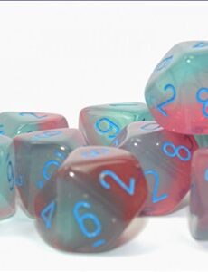 Gemini Gel Green-Pink/blue Luminary Set of 10 d10s