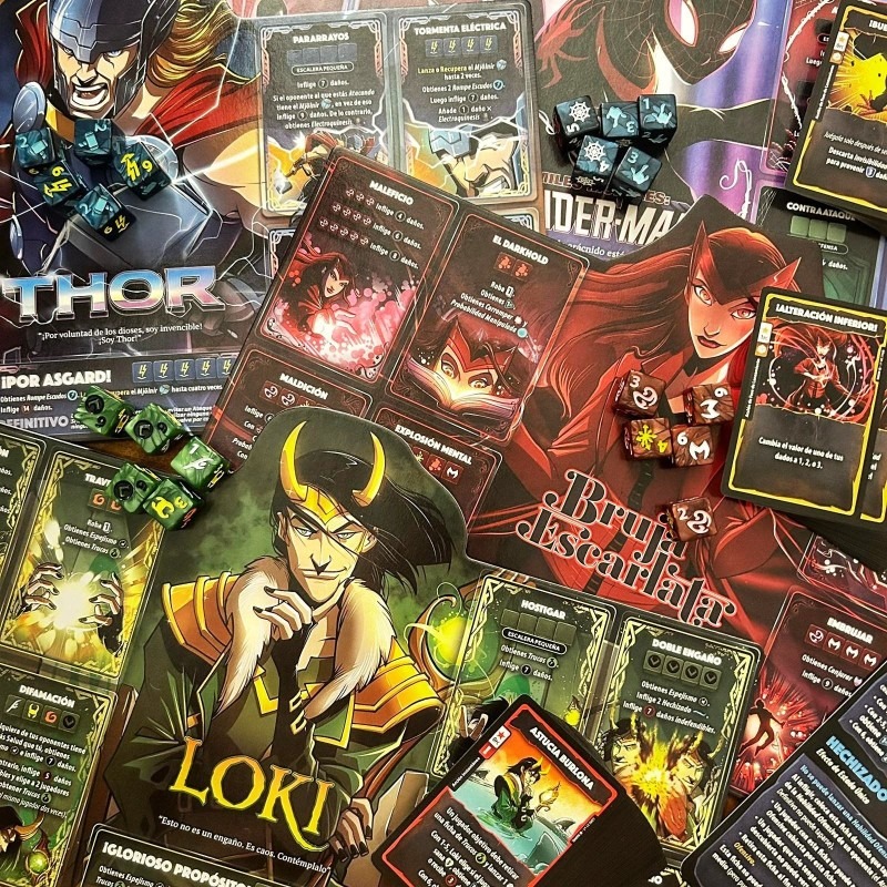 Marvel Dice Throne: Bruja Escarlata, Thor, Loki, Spider-Man - Imagen 2