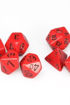 Chessex Opaque Polyhedral 7-Die Sets - Red w/black