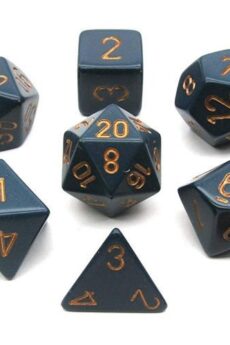 Chessex Opaque Polyhedral 7-Die Sets - Dusty Blue w/gold