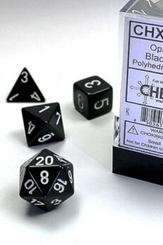 Chessex Opaque Polyhedral 7-Die Sets - Black w/white