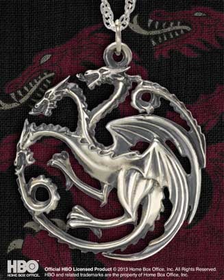 Juego de Tronos Collar con Colgante Targaryen (Plata) - Imagen 2