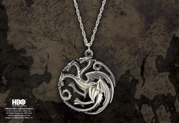 Juego de Tronos Collar con Colgante Targaryen (Plata)