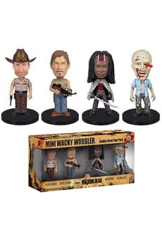 The Walking Dead Pack de 4 Cabezones Wacky Wobbler Mini 8 cm