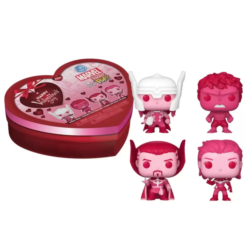 Marvel Valentines Pack de 4 Figuras Pocket POP! Vinyl 4 cm - Imagen 3