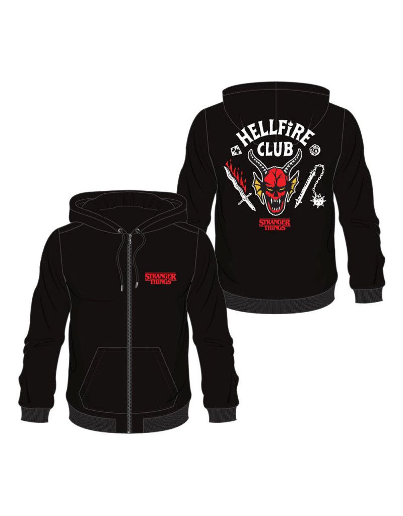 STRANGER THINGS - Hellfire Club - Men's Zipper Hoodie - Imagen 4