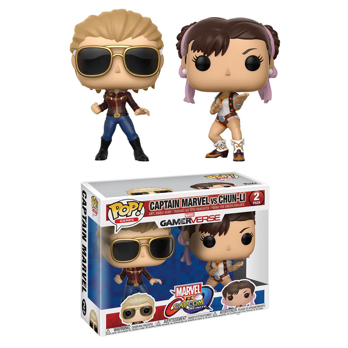 Marvel vs. Capcom Infinite POP! Games Vinyl Pack de 2 Figuras Captain Marvel vs Chun-Li 9 cm
