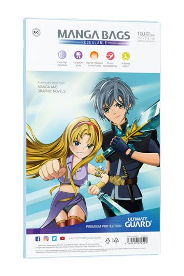 Ultimate Guard Manga Bags Bolsas con cierre reutilizable de Mangas (100)