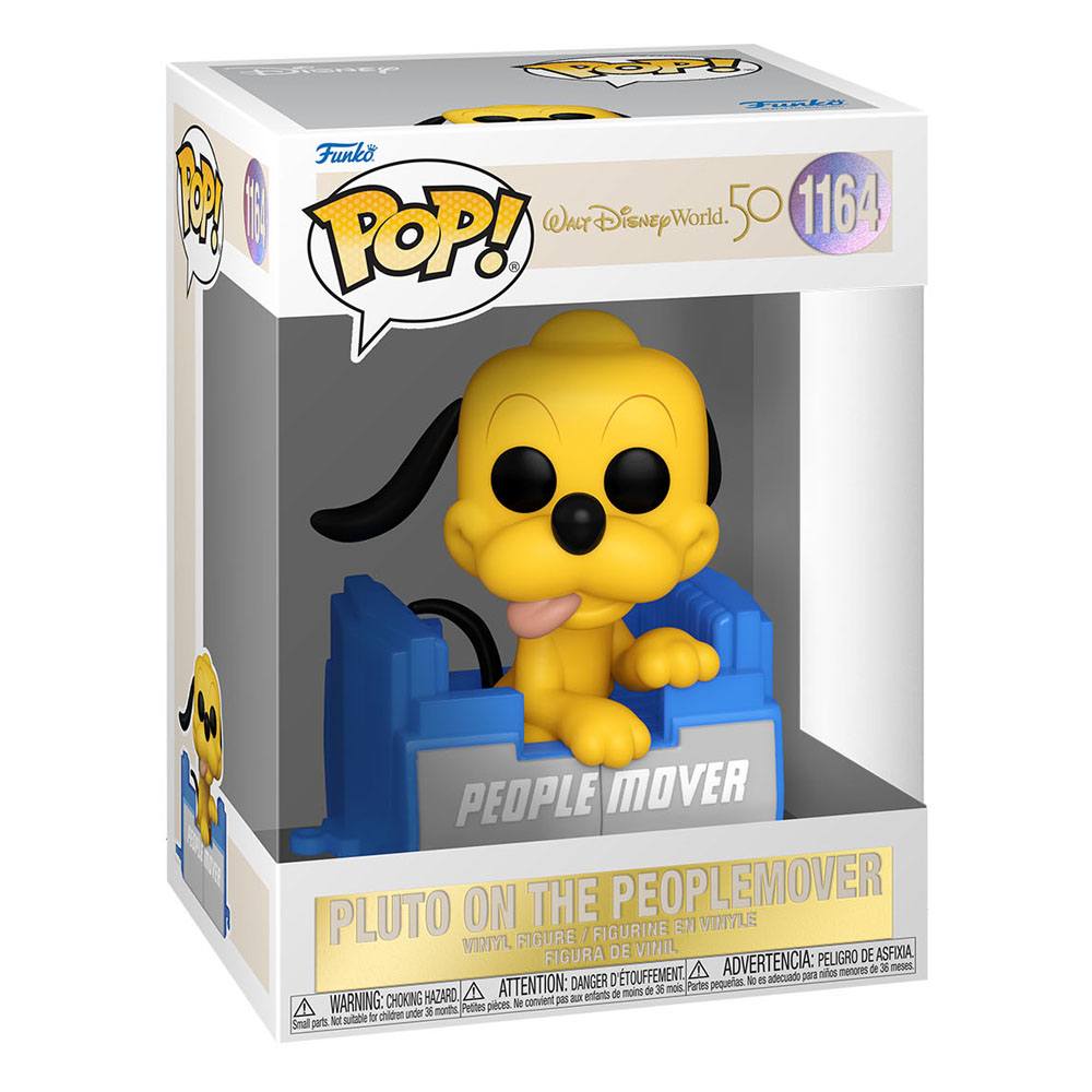 Walt Disney Word 50th Anniversary POP! Disney Vinyl Figura People Mover Pluto w/Balloon 9 cm