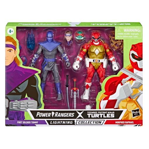 Figura Hasbro Power Rangers Teenage Mutant Ninja Turtles Morphed Raphael y Foot Soldier Tommy