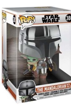 Star Wars The Mandalorian Super Sized POP! Vinyl Figura The Mandalorian holding The Child 25 cm